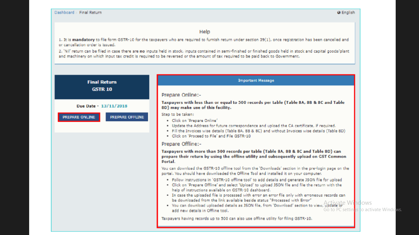 How to fill gstr 10 final return csc vle 