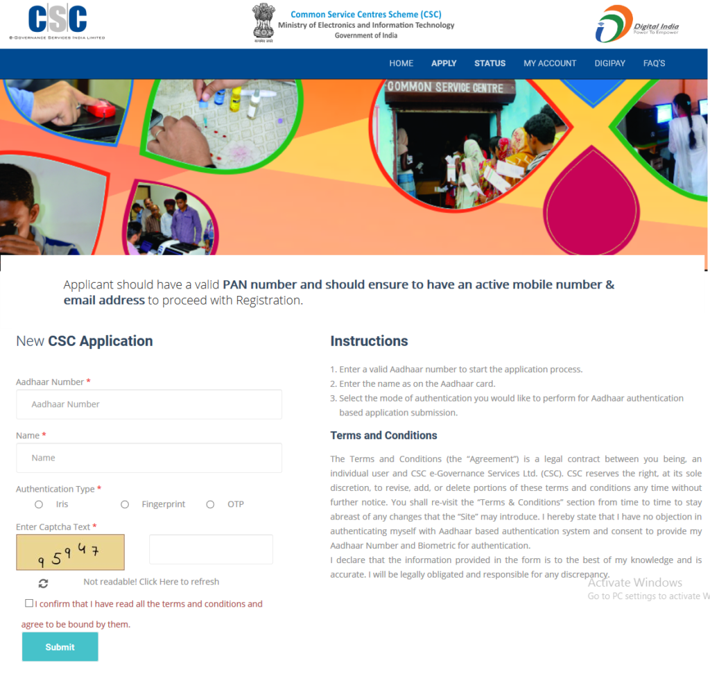 Apply for csc center online,csc registration - सरकारी योजना