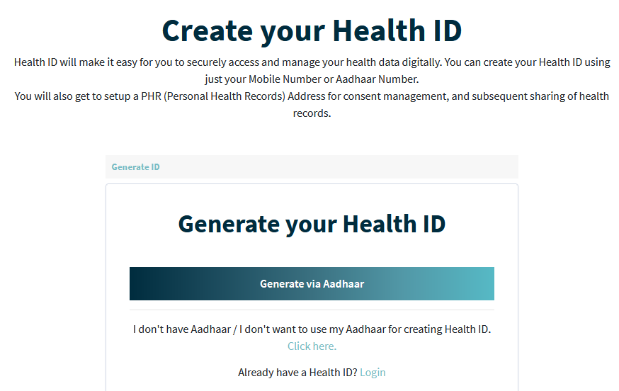 digital healt id card portal