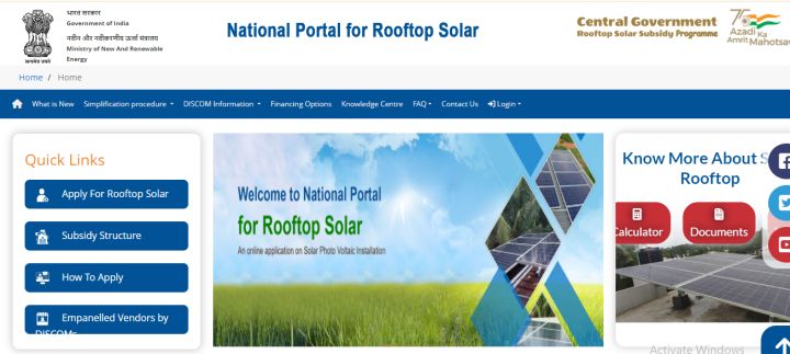 Rooftop solar scheme Official website 2024