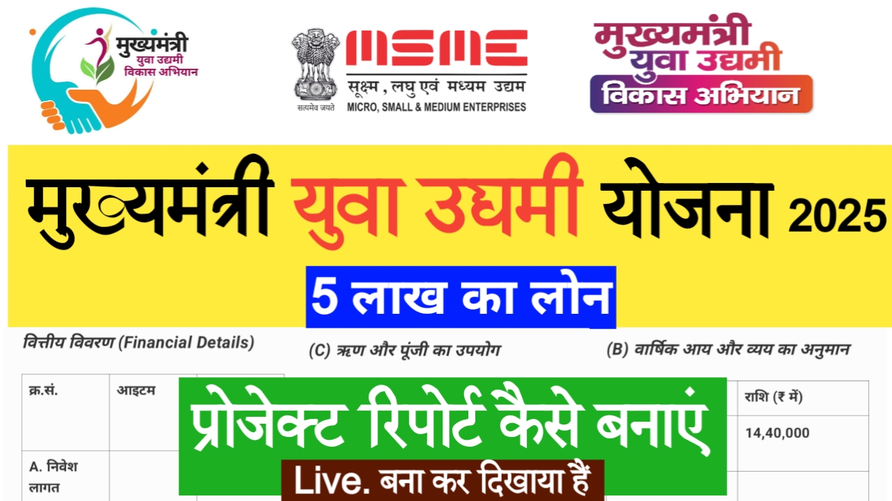 cm yuva udyami yojana project report kaise banaye