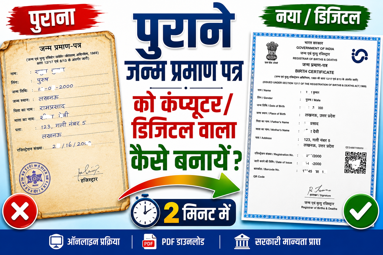Old Birth Certificate to New Birth Certificate 2026