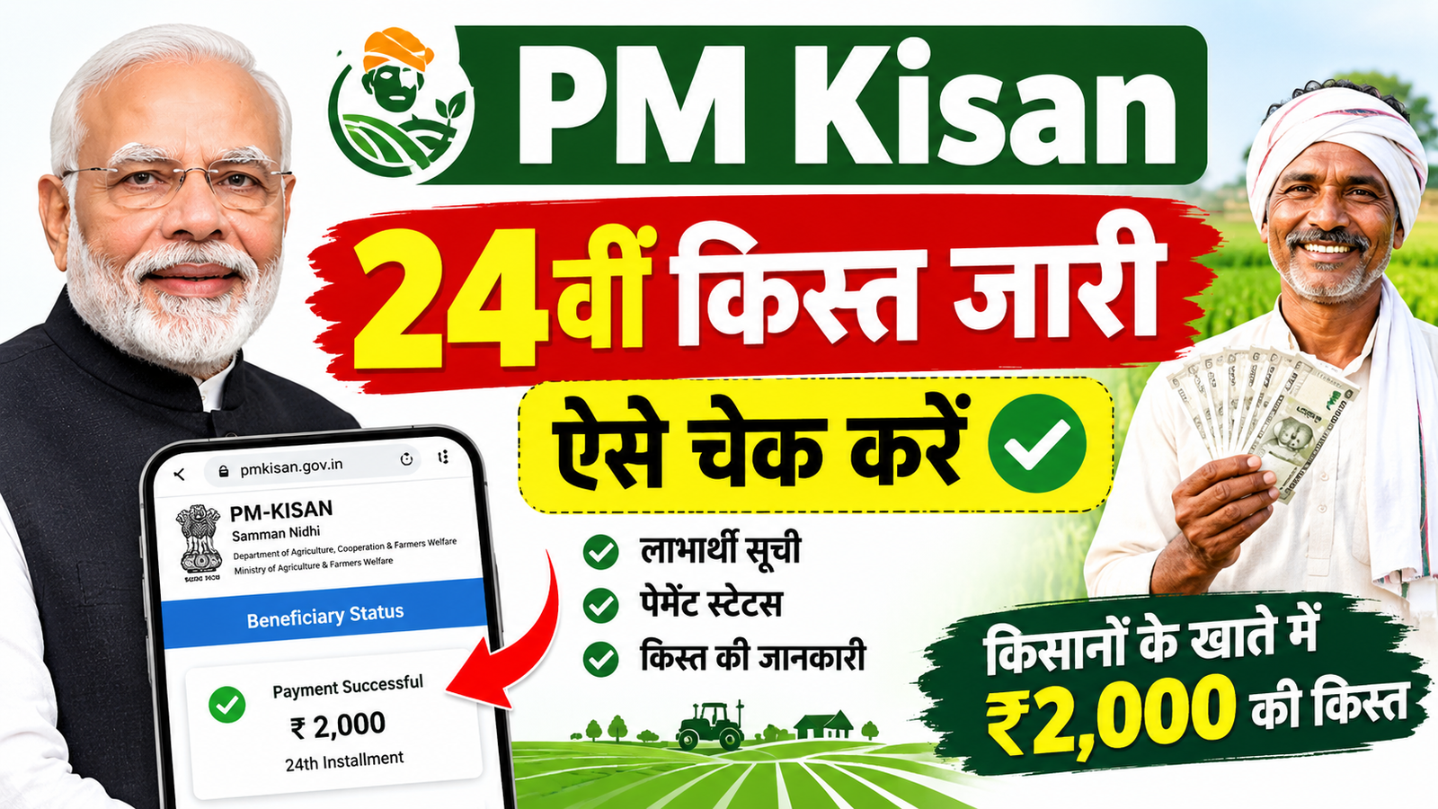 PM Kisan Status Check Aadhar Card 2026